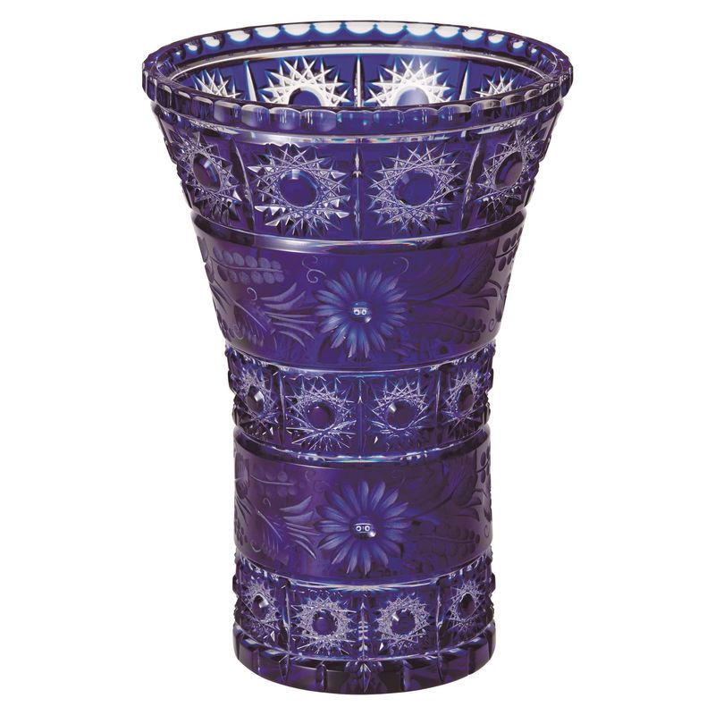 ELBE crystal コバルトブルー 花瓶 希少 ELBE crystal コバルトブルー