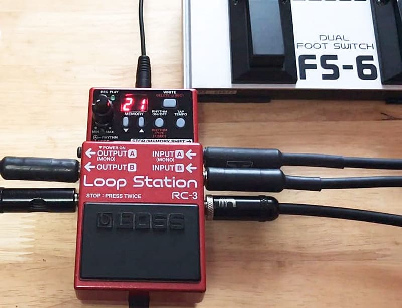 BOSS Loop Station RC-3と自作フットスイッチ（電池不要） BOSS Loop