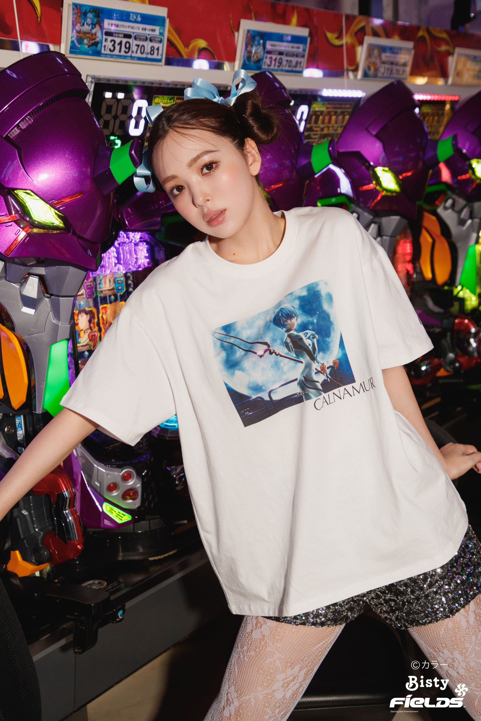 CALNAMUR エヴァンゲリオンコラボ 使徒ちょっと集合Tシャツ ホワイトF