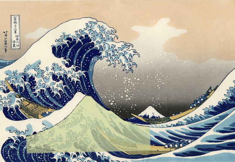 葛飾北斎の神奈川沖浪裏(富嶽三十六景)の解説 - 富士山はどの場所の