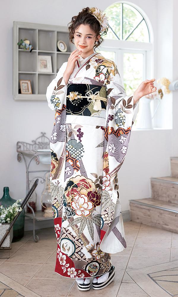 疋田絞り風の竹文様｜レトロ&ロマン【菊京屋】振袖レンタル 成人式