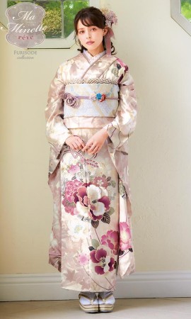振袖フルセット くすみピンク 大人可愛いコーデ付 成人式 正統派古典