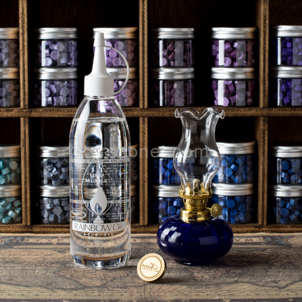 アンティークオイルランプ ブルー 【宅急便配送】