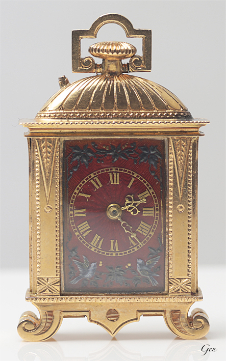 ギロッシュエナメル ゴールド 置き時計 ペンダントウォッチ アンティーク