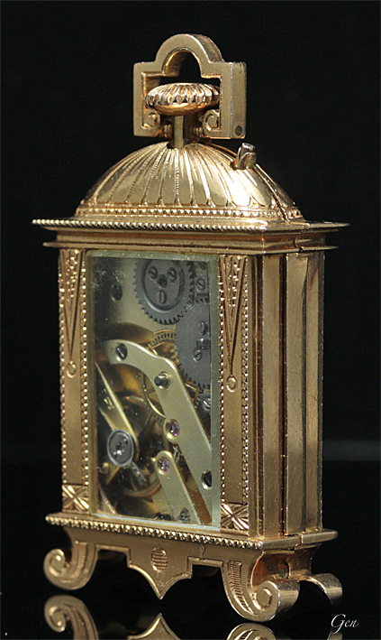 ギロッシュエナメル ゴールド 置き時計 ペンダントウォッチ アンティーク