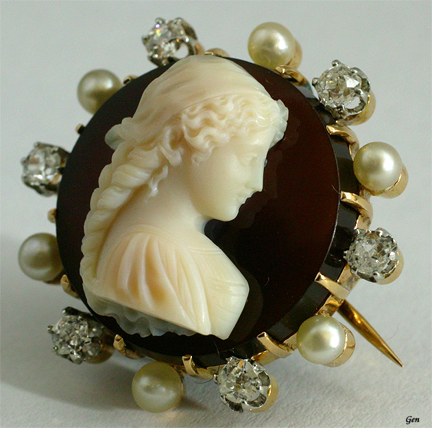 ストーンカメオ フランス 19世紀 アンティークジュエリー