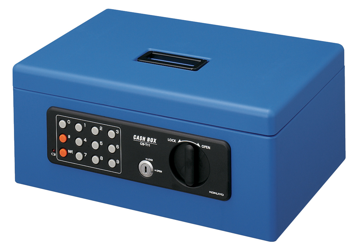 手提げ金庫(テンキー付き)A4 青｜文具｜コクヨ