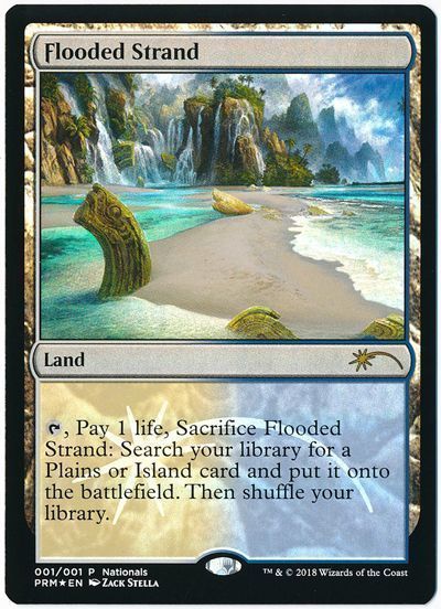 溢れかえる岸辺/Flooded Strand》初版[ONS]英語版 MTG 溢れかえる岸辺