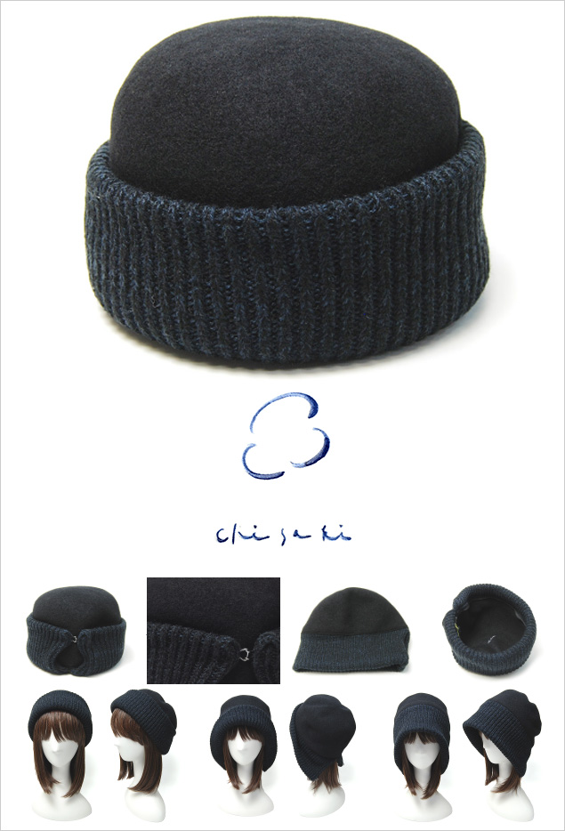 chisaki(チサキ) ロールキャップ Haru slit size1・size2 ニット帽