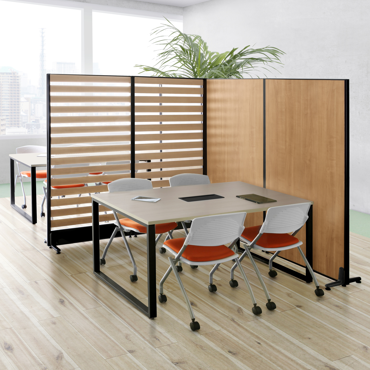 カーブウッドパーテーション 波型パーテーション 間仕切り スクリーン