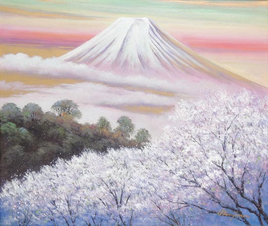 レースの上の静物画 アジサイとピエロ。油絵F30号ゴールド額縁付き処分 『