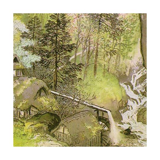 川合玉堂 絵画 渓村春麗 原画山中湖高村美術館所蔵 送料無料 【複製