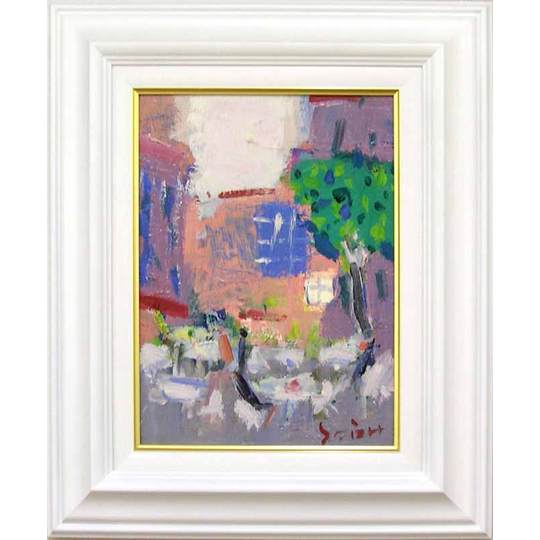 絵画 油絵 佐藤徹 小さな広場（イタリア） 送料無料 【肉筆】【油絵