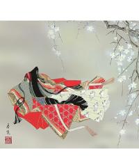 美品 掛け軸 小野守鳳作 大幅 金地 赤富士図 共箱 縁起物 おもてなし