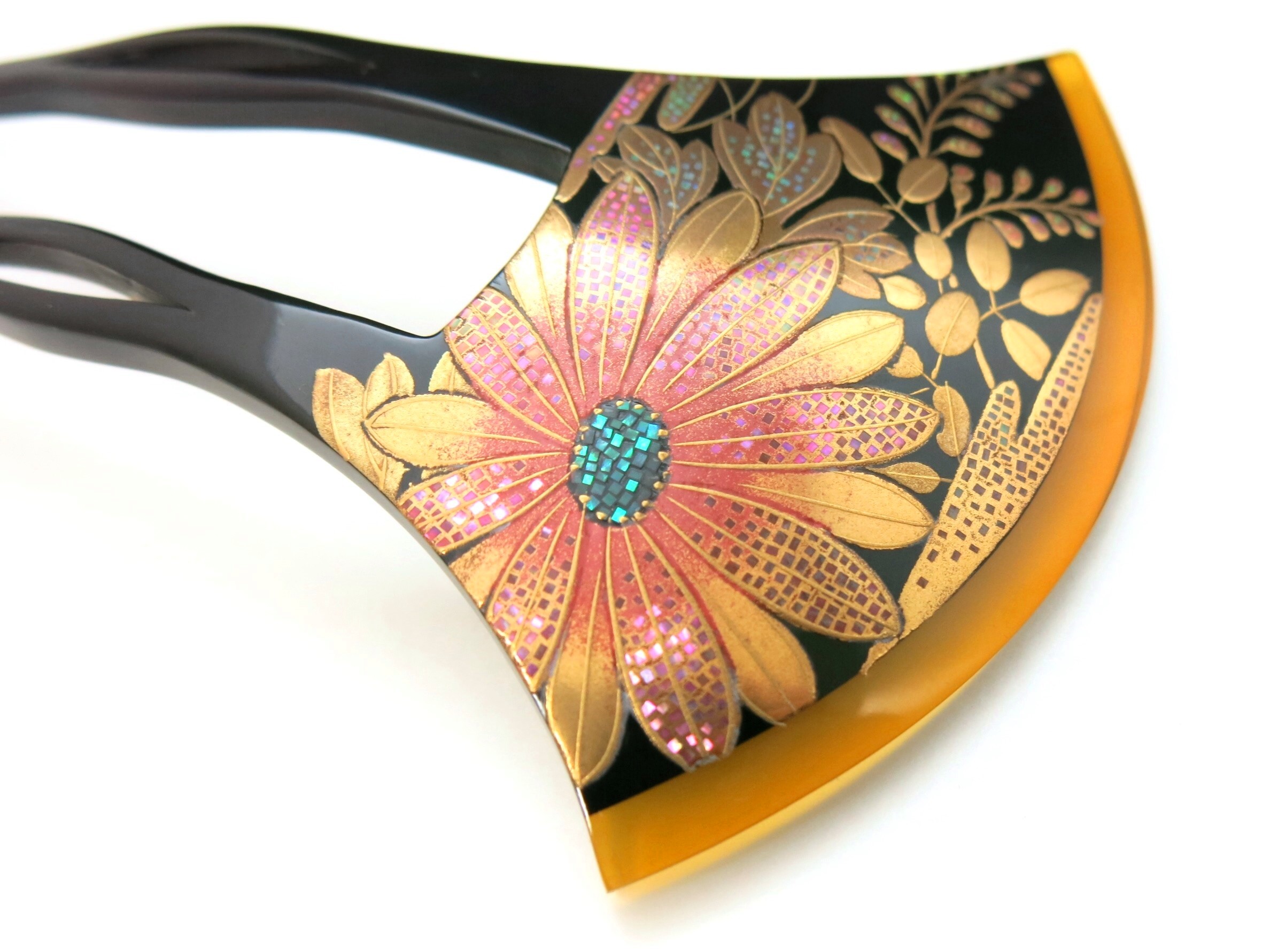 江戸中期 300年前 アンティーク 時代物 簪 笄 かんざし 金蒔絵 螺鈿 希少