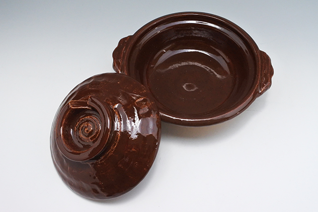 信楽焼】雲井窯 飴釉土鍋 直火用 7号（1～2人）／8号（2～3人