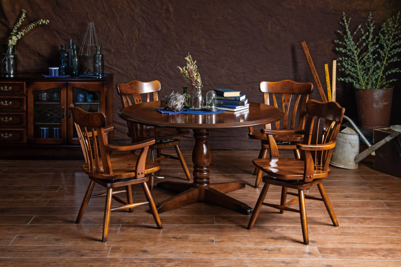 オールドカリモク コロニアル ラタン収納付き木製サイドテーブル