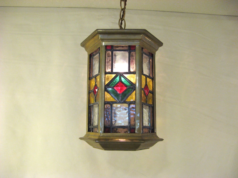 アンティーク/ステンドガラス/ランプ/ステンドグラス/テーブルスタンド