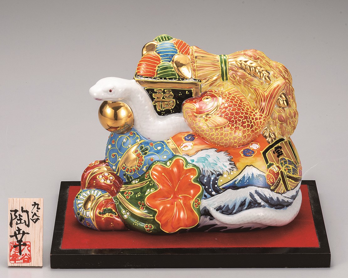 九谷焼 糠川清章作(はせがわせいしょう) 龍の置物 【公式通販】