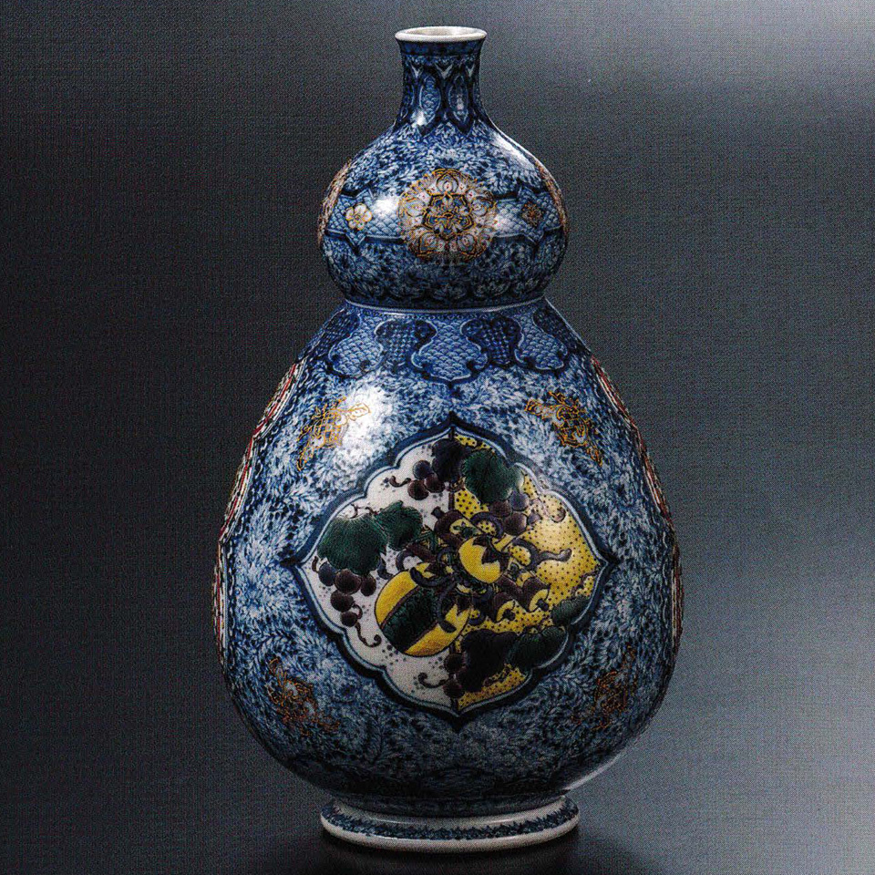 JAPAN】九谷焼 作家作品 谷敷正人 雅彩双鶴紋 香炉 JAPAN】九谷焼 作家