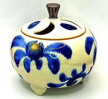 香炉/香立】清水焼 琉球手花絵香炉（紙箱付／送料サービス）