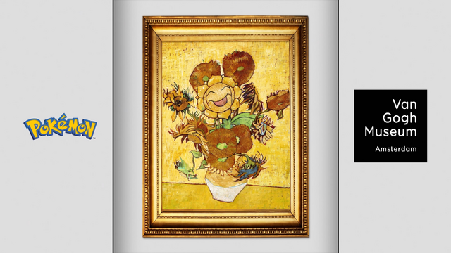 ゴッホイーブイ キャンバスアート 金枠 Sサイズ ゴッホイーブイ 金枠