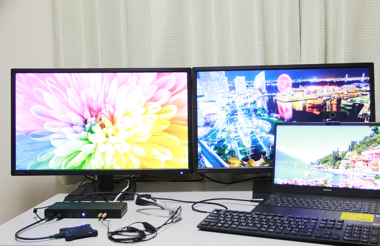 4Kモニターを2台つないでトリプル化できるドッキングステーション