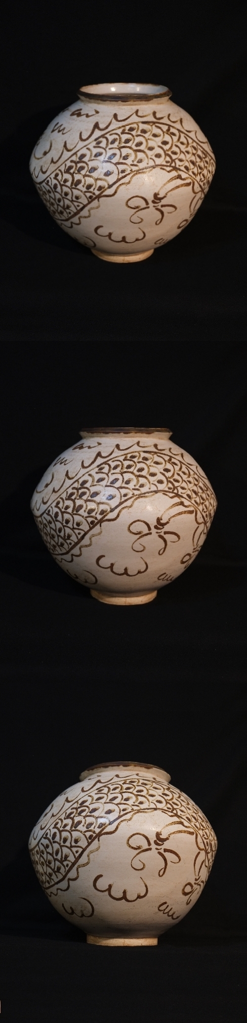 白磁鉄砂雲龍文壺 李朝中期 17世紀 ほぼ完品で名品 :: ichian