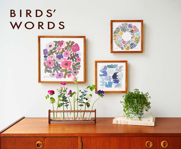 BIRDS' WORDS バーズワーズ ウッワ IDEE イデー 額装 BIRDS' WORDS