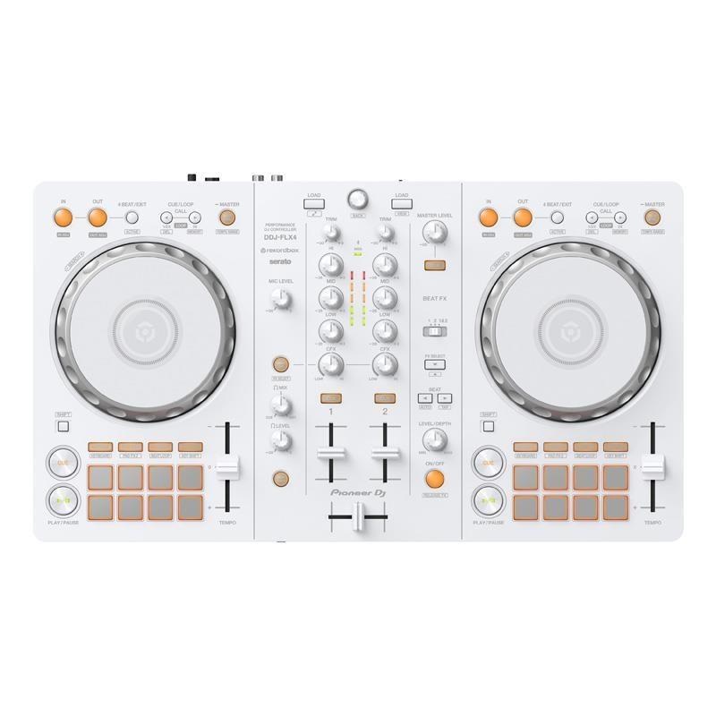 Pioneer DJ DDJ-FLX4-W + PCスタンド LT-100Bシルバー付属 DJ初心者