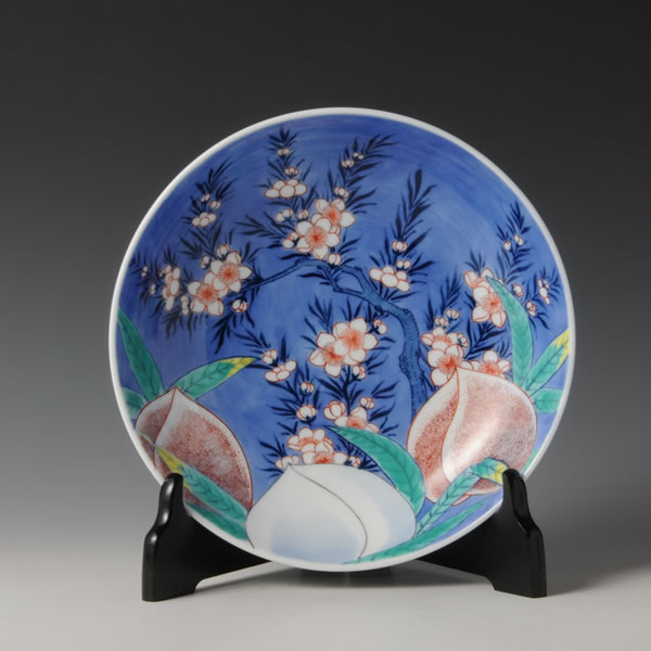 色絵紅葉流水文皿 文化遺産オンライン □勢いある景色！鍋島焼色絵染