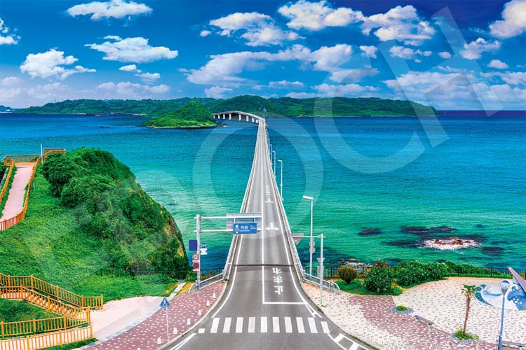 EPO-09-030s 風景 青い海と角島大橋 - 山口 1000ピース ［CP-NT