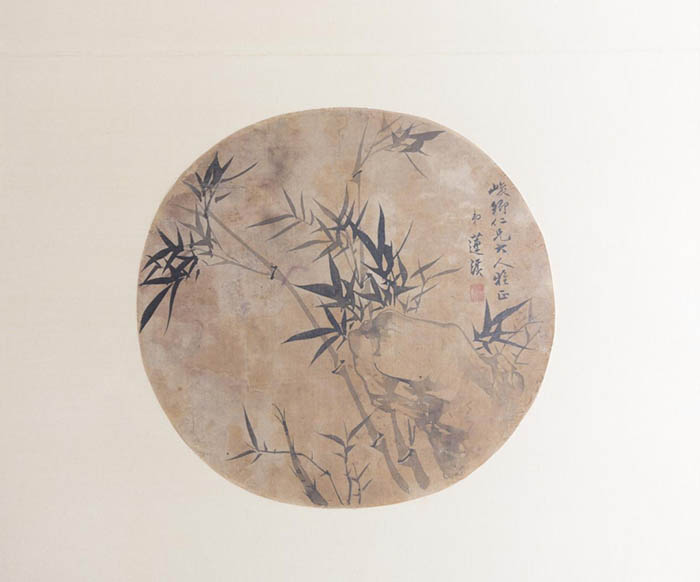 莲溪墨竹扇面-馆藏文物-海安博物馆