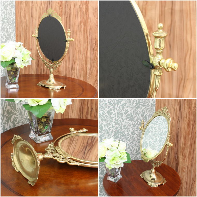 アンティーク 卓上ミラー st66p光沢仕上げ イタリア製 | 鏡 ミラー