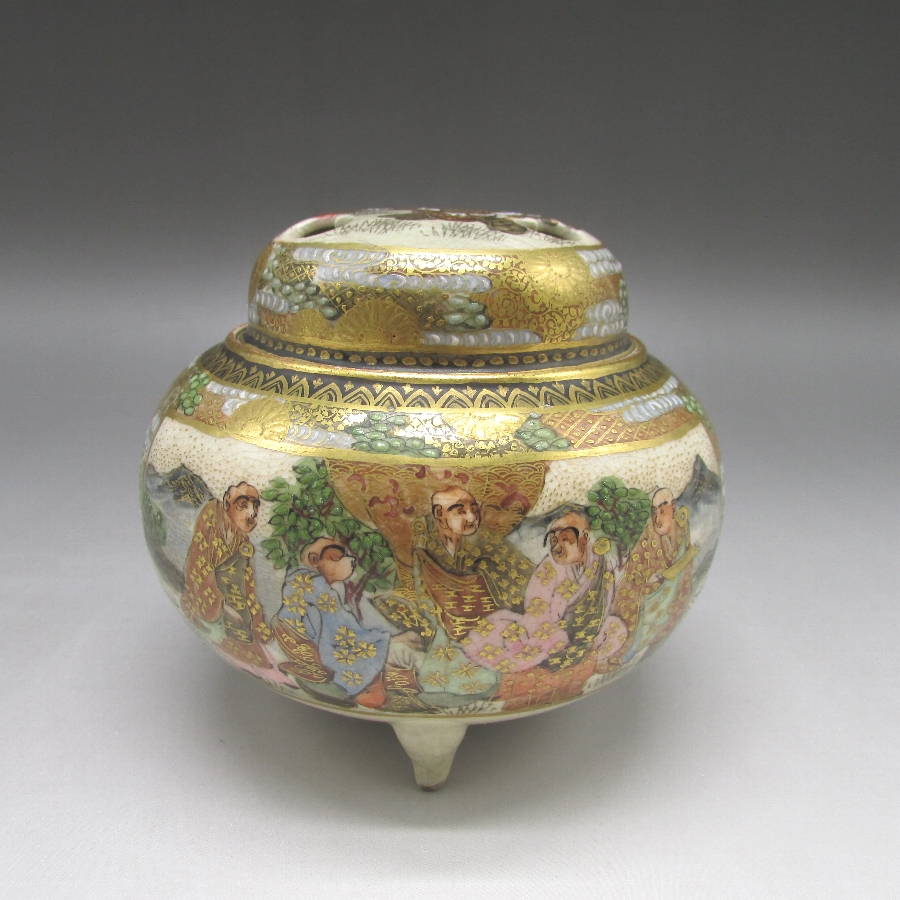 薩摩焼 錦都院春山 人物風俗文香炉 - 敬誠アート [ 公式 ]