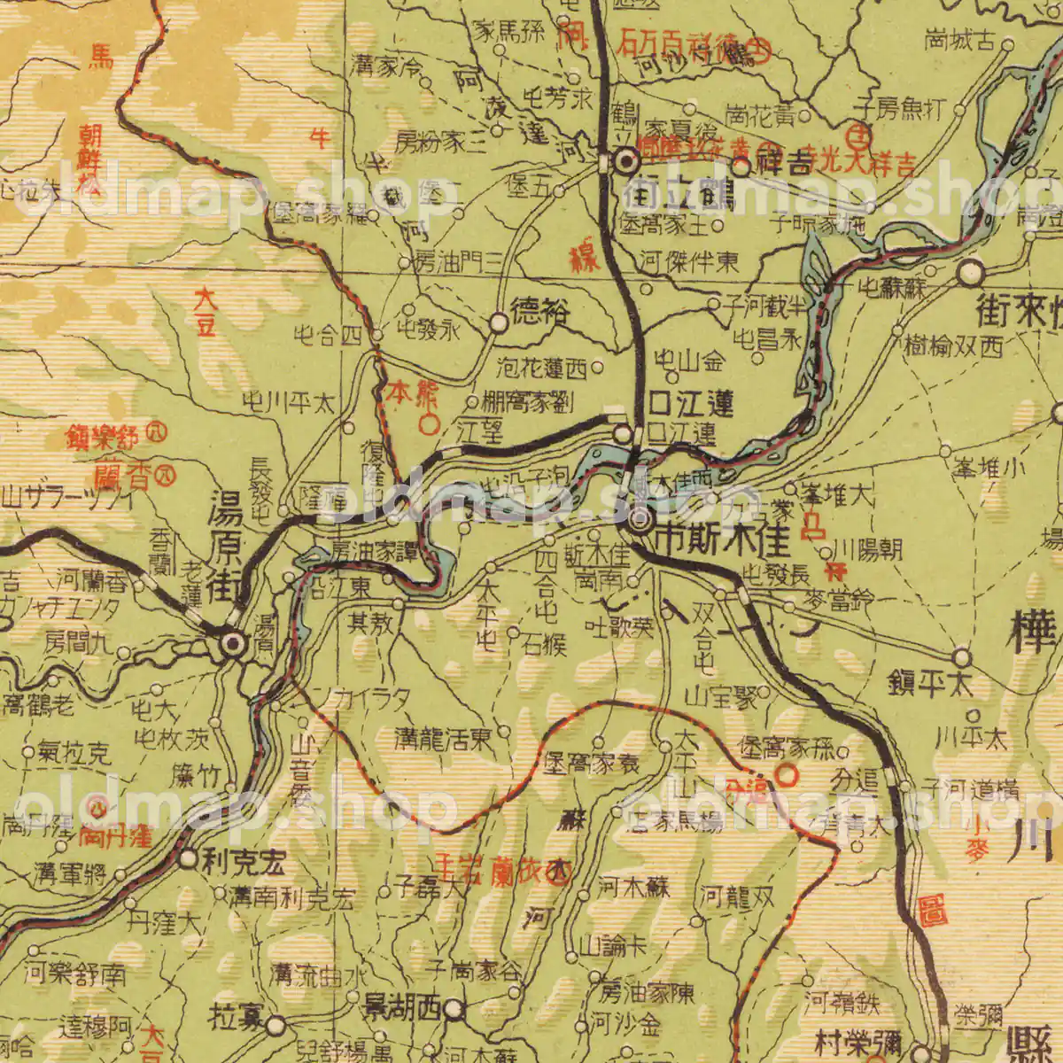 掛け軸（満州国地図 昭和18年版) 掛け軸（満州国地図 昭和18年版) 浜江