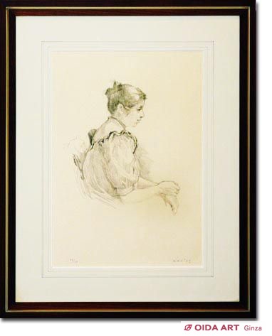 小磯良平 外国夫人 女性の肖像 リトグラフ 1976年 小磯良平 若い女たち