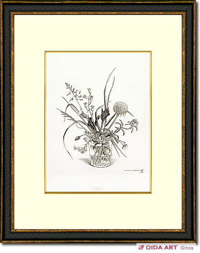 長谷川潔 コップに挿した野花（春） | 絵画など美術品の販売と買取