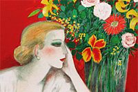 版画 元村平 2点 花束を持つ少女、imprimerie芸術品 美術品 版画 元村