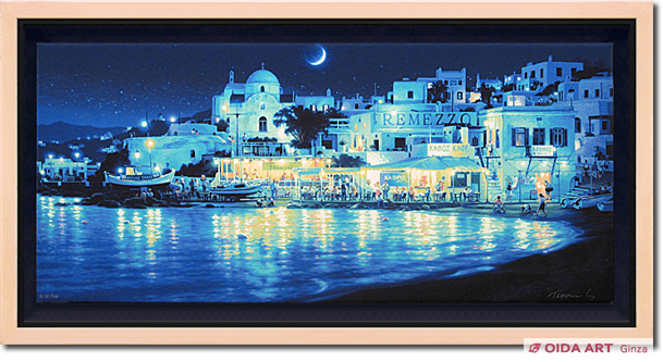 笹倉鉄平 アートポスター 絵画 ラゴマジョーレ 額装 Amazon.co.jp: a01