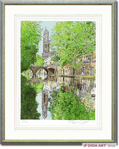 絵画 小田切 訓 小田切訓「王宮のある運河」F4 小田切訓「王宮のある運河」