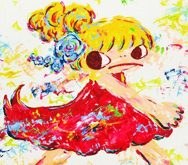 手描き ロッカクアヤコ ダンボール 特大アート作品 額装済み 模写