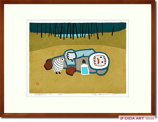 畦地梅太郎 山湖のほとり | 絵画など美術品の販売と買取 | 東京・銀座