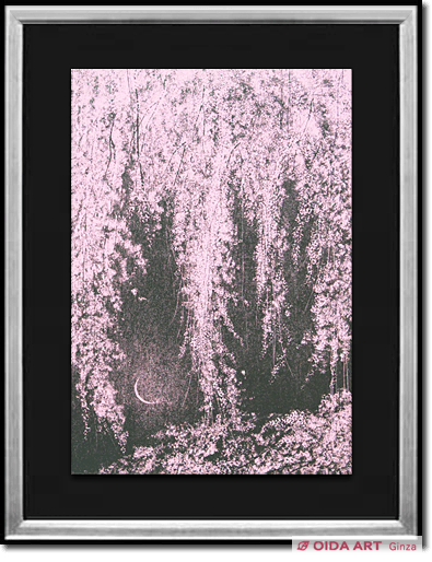 日本画 風景画 茶色と金色のフレーム 寺内萬次郎作家 日本画 風景画