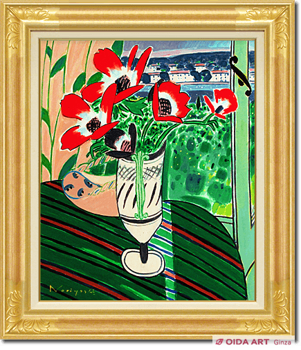 坂口紀良 絵画 ホルンのあるコート・ダ・ジュールの窓辺（GON9-5