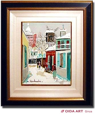 モーリス・ユトリロ モンマルトルベキュ：夕暮れのモンマルトル 雪の