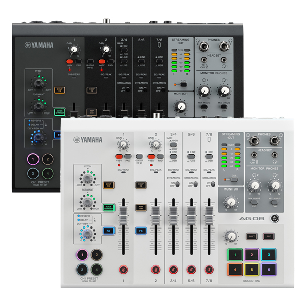 Yamaha AG08 ホワイト インターフェース