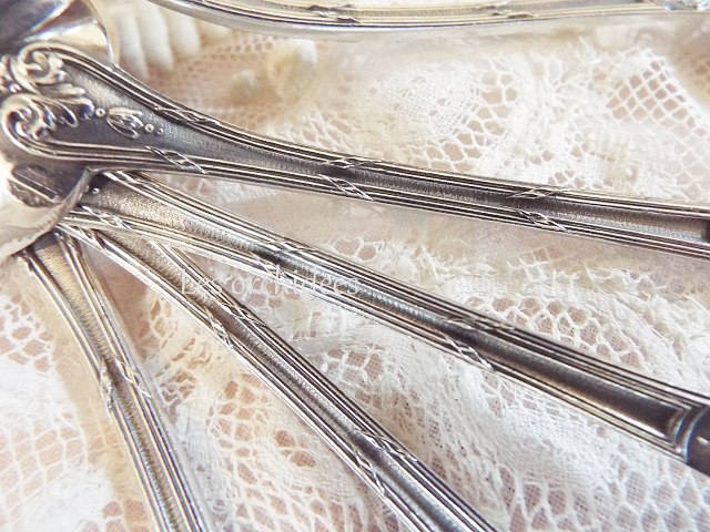 フランス アンティーク シルバー 純銀 ティースプーン アカンサスと