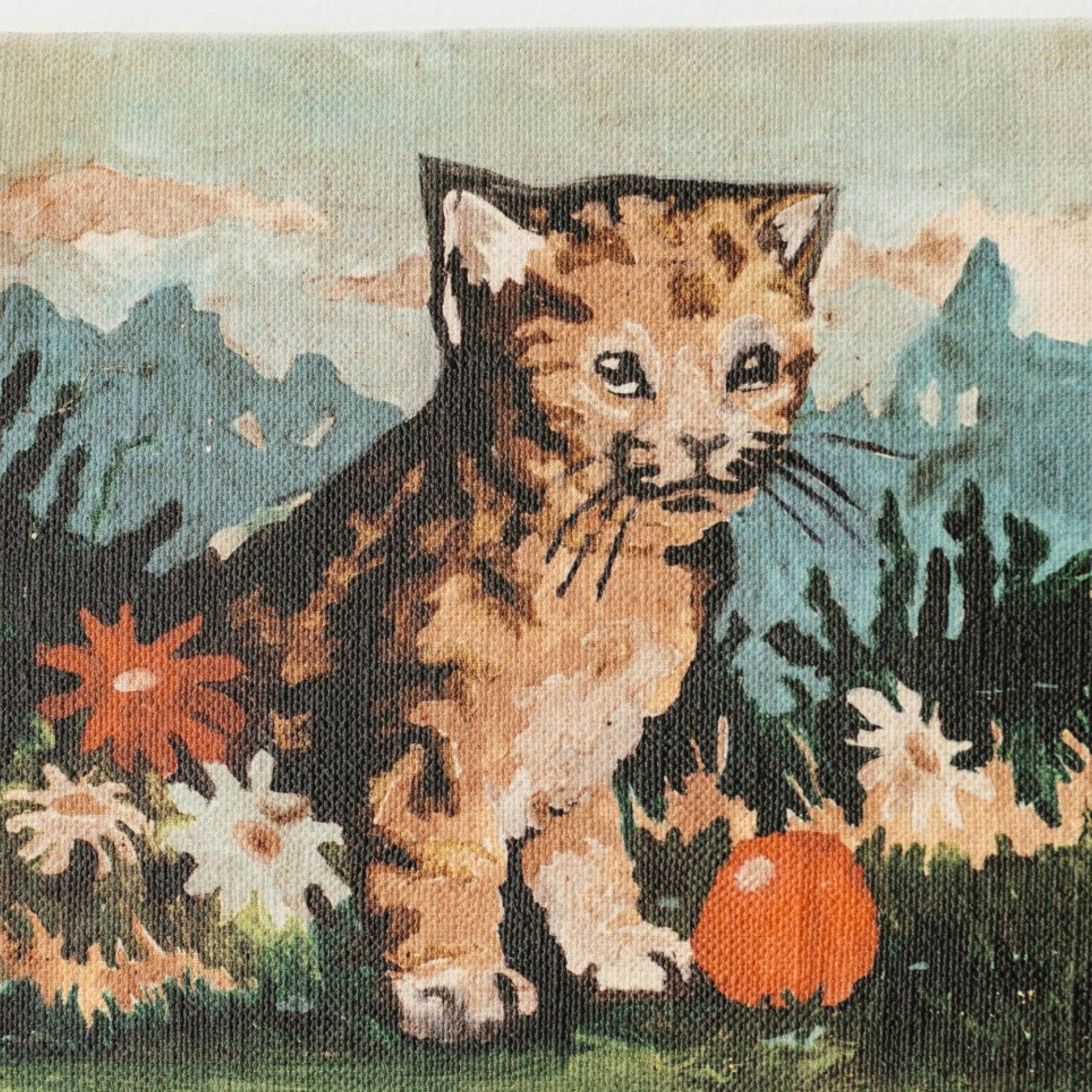 キャンバス油絵 よっこ 何かを見ている猫 キャンバス油絵 よっこ様専用