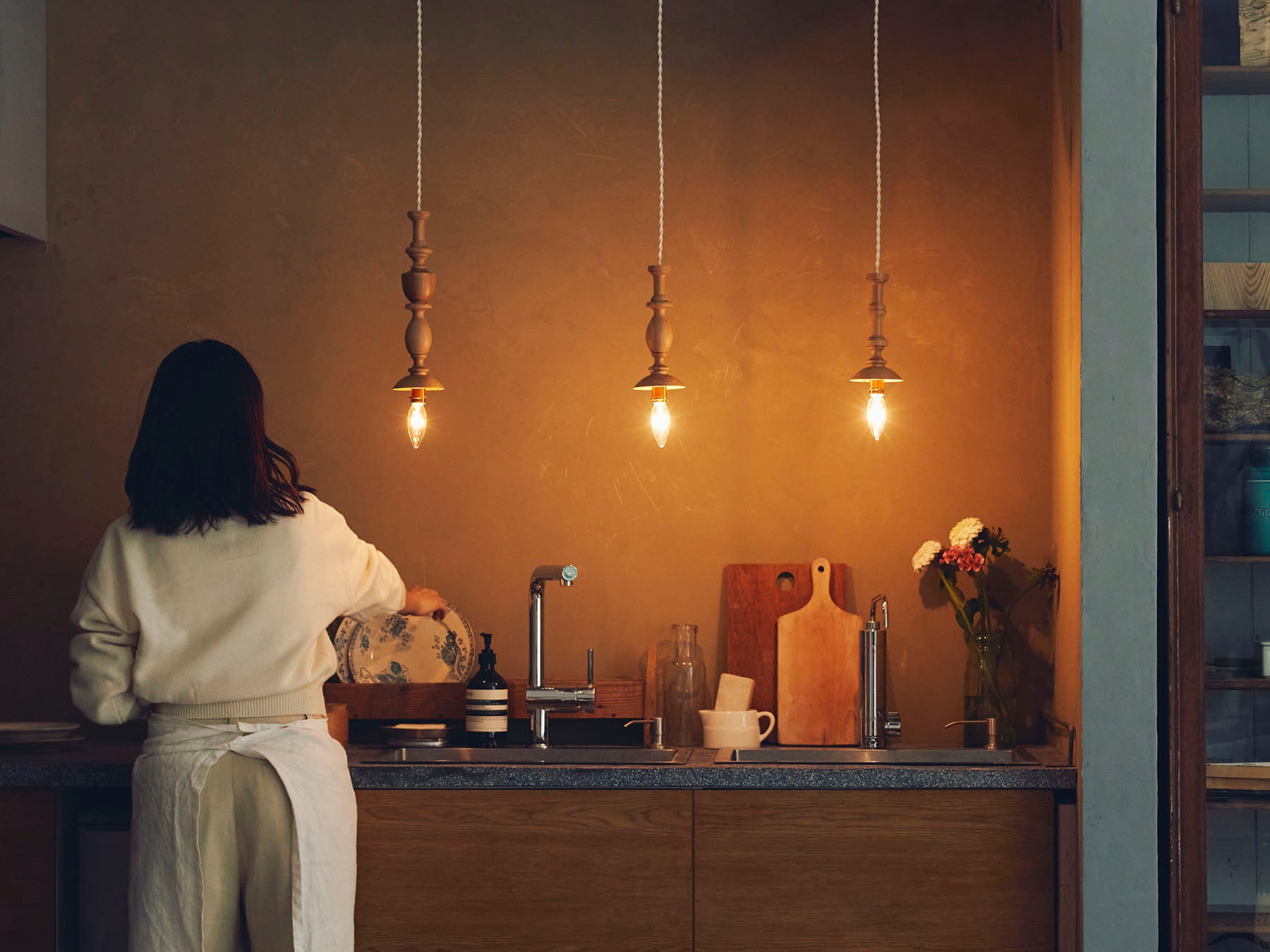 オリジナル・ウッドターニングランプ／ナチュラル｜ペンダントランプ